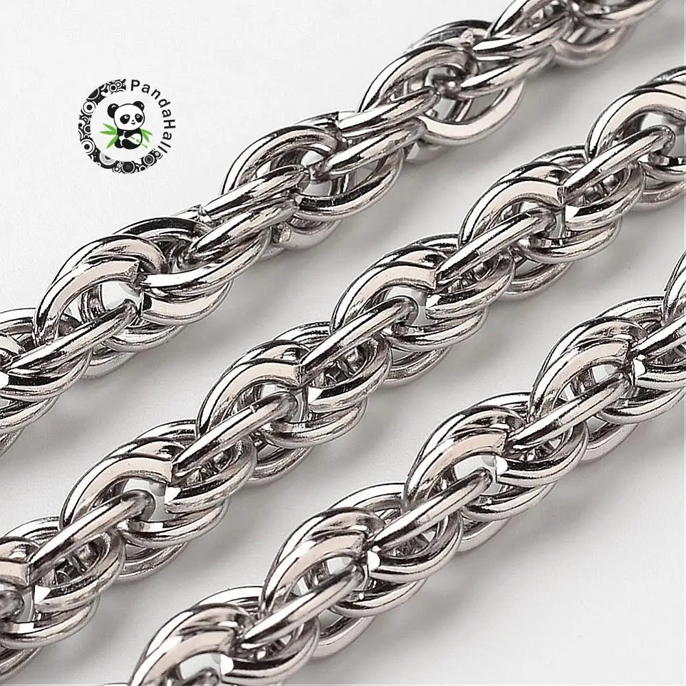 

316 Stainless Steel Rope Chains, Stainless Steel Color, 6mm