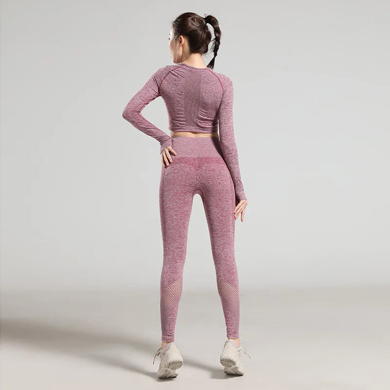 2 шт./компл. женский набор для йоги тренажерного зала женщин топ рубашки с