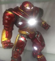 marvel avengers hulkbuster with led light 20cm ironman hulk super hero pvc action figure model toys with charging cable