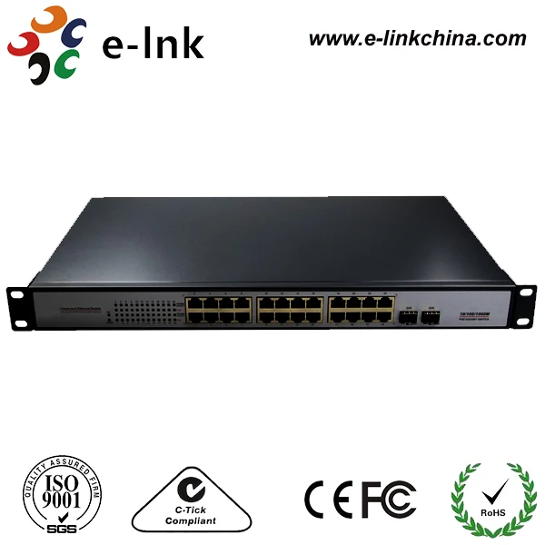 

Network managed 15.4W, Whole Power 400W, 10/100/1000M 24-Port PoE Switch
