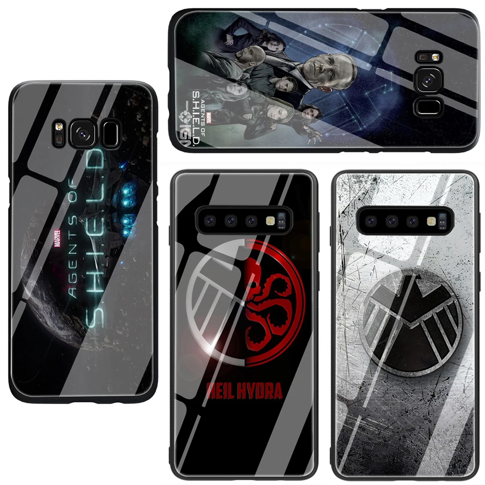 Агенты Marvel щита S. H. I. E. L. D закаленное стекло чехол для телефона samsung Galaxy S7 S8 Note 8 9 10 Plus A10 20 30 40 50 60 70