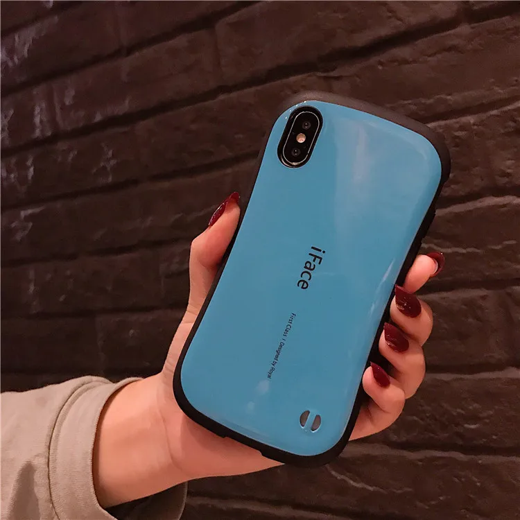 Iface king чехол для телефона сплошной цвет черный глянцевый маленький поясной чехол для iphone 7 8 PLUS X S R MAX защитный противоударный чехол для телефона