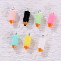 20pcs resin pencil necklace charms very cute keychain pendant necklace pendant for diy decoration