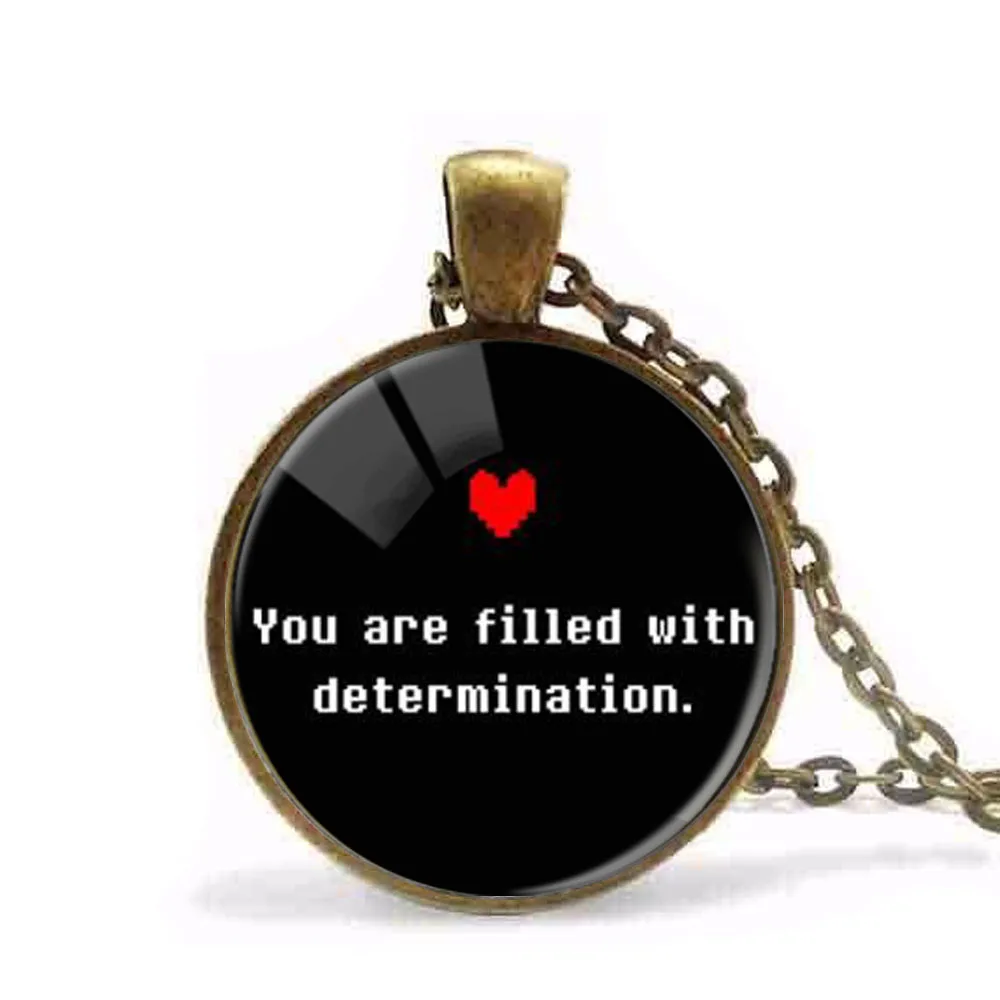 Женское и мужское колье с подвеской в виде сердца Undertale из стекла ювелирные