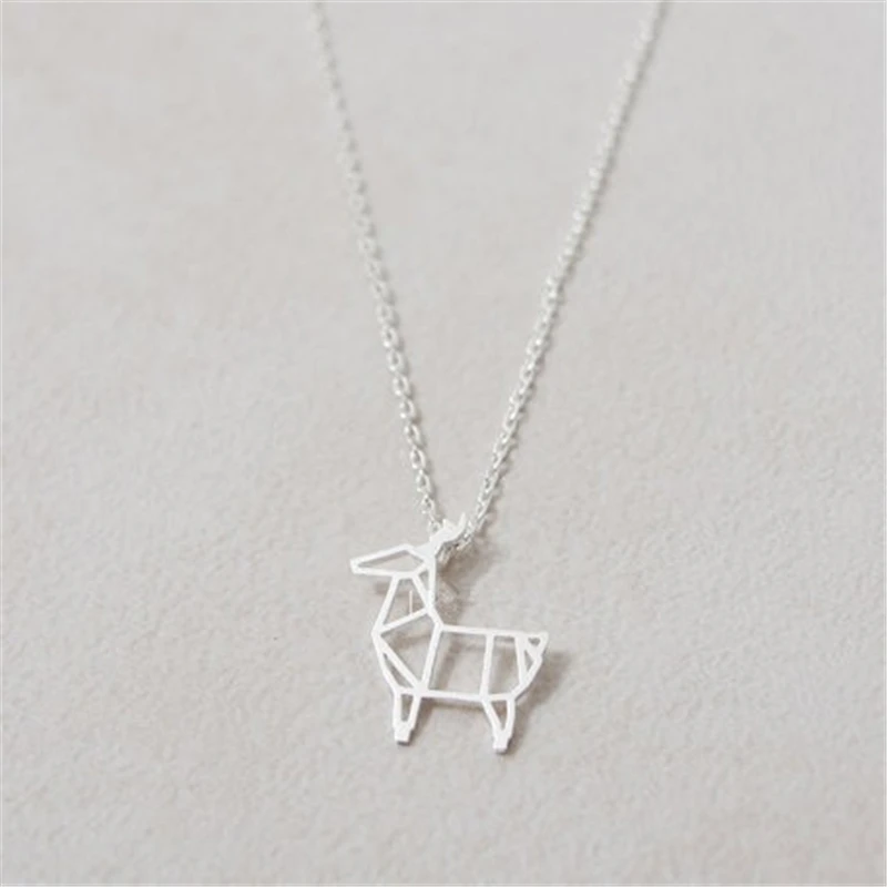 30pcs/lot Hot Selling Cute Little Deer Animal Necklace Jewelry. Hollow Origami Necklace. Simple Design Style | Украшения и