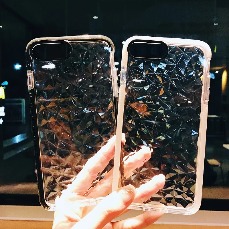 Противоударный прозрачный чехол с алмазной текстурой для iPhone XS Max XR X 10 8 7 6 6s Plus