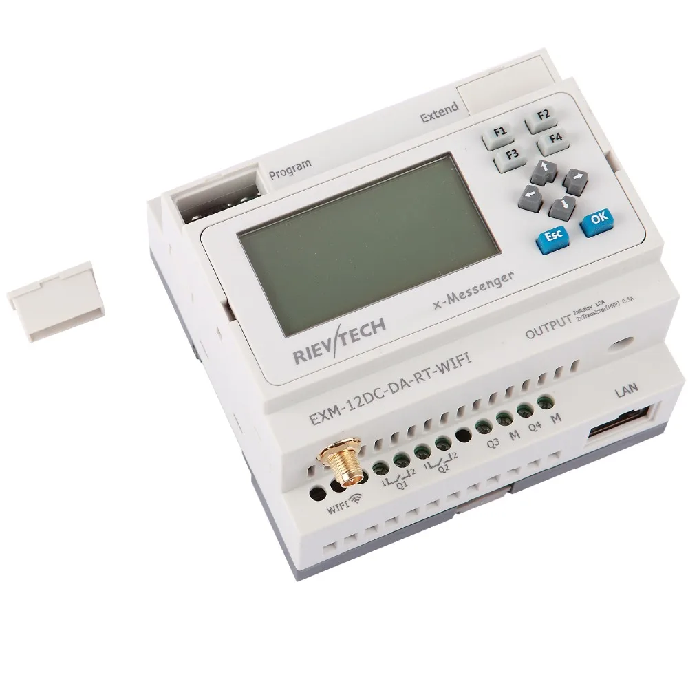 Wi-Fi PLC, идеальное решение для дистанционного управления и мониторинга и тревожных приложений, Встроенная возможность Ethernet EXM-12DC-DA-RT-wifi