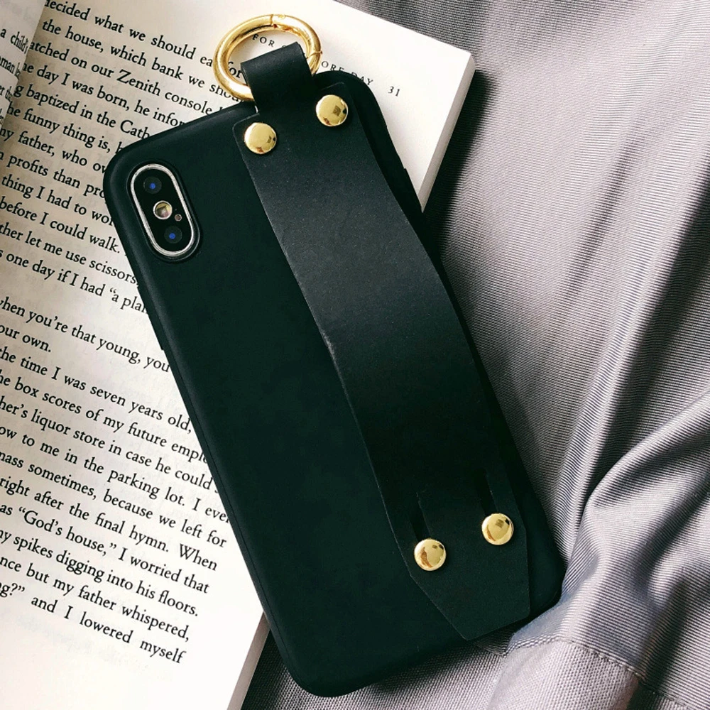 Чехлы с ремешком на запястье для телефонов iPhone X XS Max XR 6 6s 7 8 Plus держатель