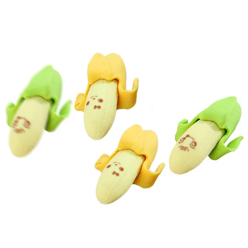 Резиновые карандаши-игрушки в виде фруктов и банана 2 шт. ластик для чистки