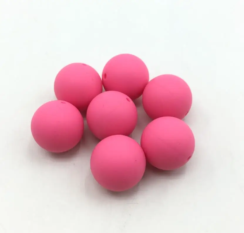 hot pink 12 мм 10 шт. силиконовые бусины пищевой силиконовый для детей для прорезывания зубов продукты жевательные соски цепи бусы-клипсы Детские трофеи - Цвет: hot pink