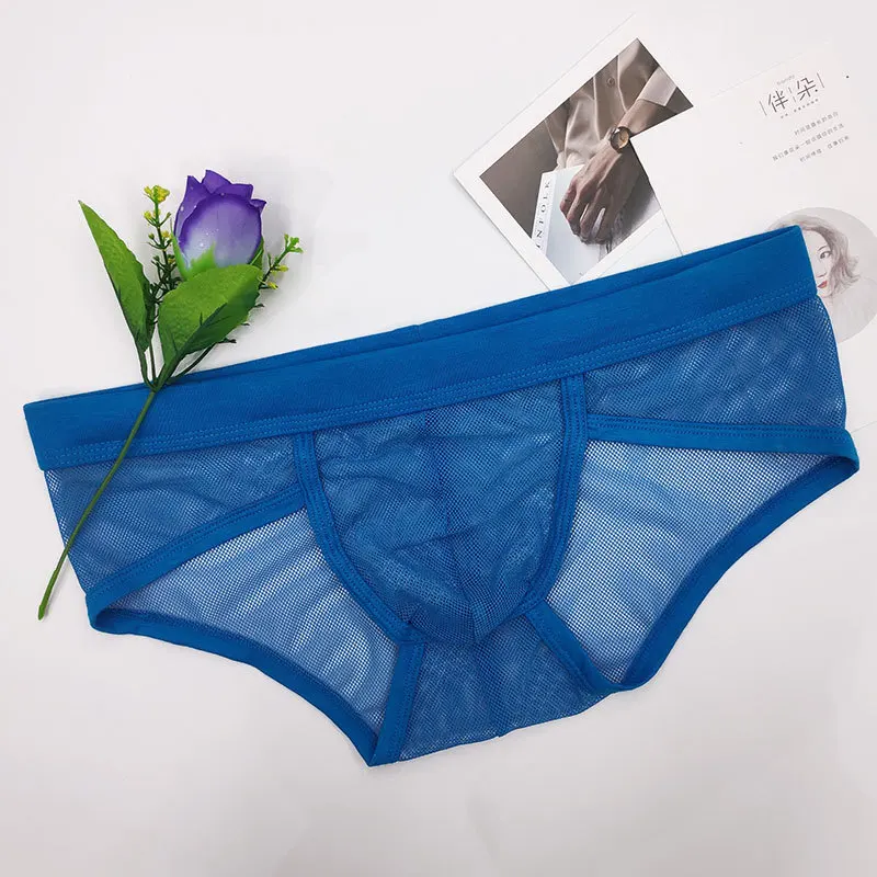 Мужские трусы брифы La MaxPa нижнее белье из спандекса с дышащей сеткой сексуальное