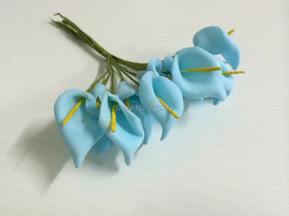 2014 NEW2.5CMX144PCS/ bag 7different colours Mulberry Calla Lily Paper Flower Bouquet/Scrapbooking simulation flowers PE | Дом и сад