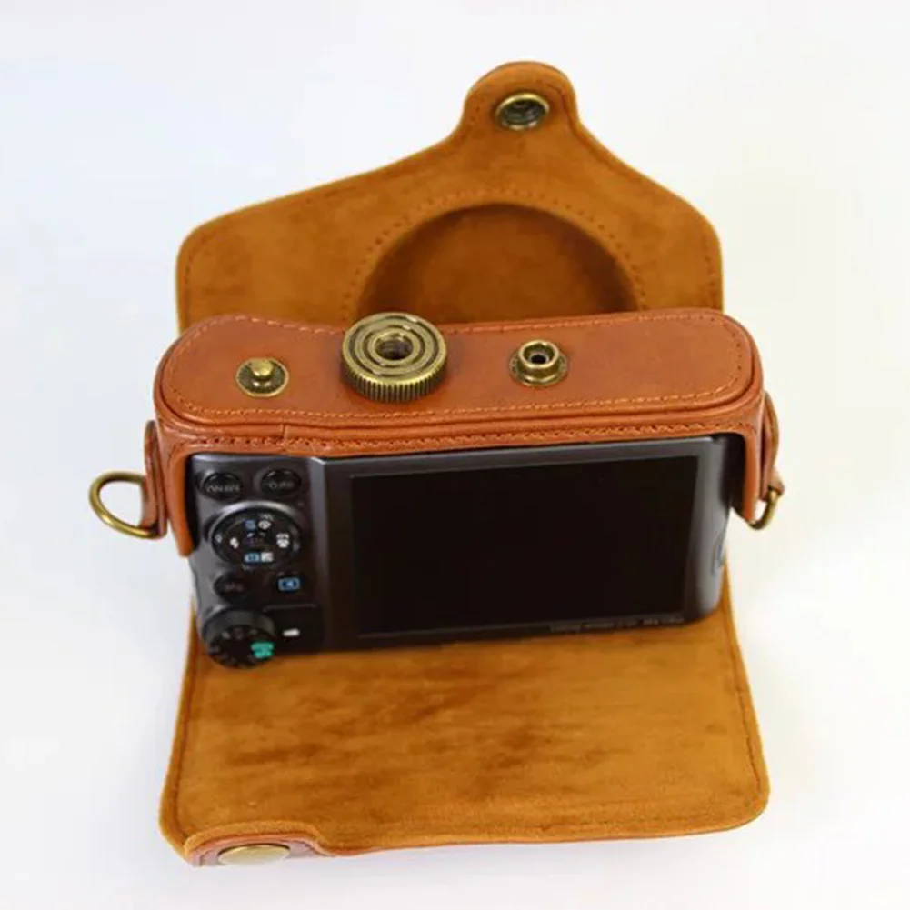 New Hot Camera Storage Bag with Straps PU Leather Wear-resistant Shockproof for Canon NV99 | Электроника