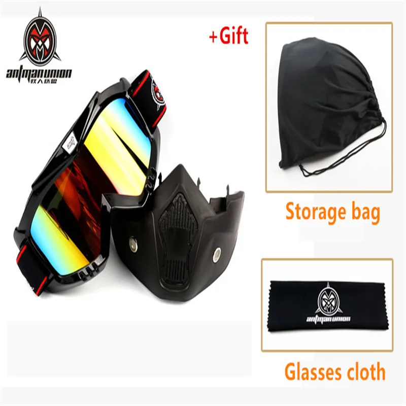 

AntmanUnion 2017 Motocross Oculos Gafas Motorcycle Goggles Glasses Mask Visor Ski Snowboard for Open Face Motorcycle Half Helmet