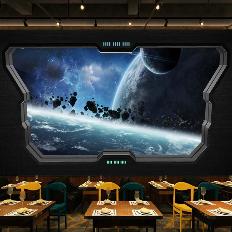 

Custom mural 3D Stereo Cosmic Space Cabin Bar KTV Backdrop mural custom living room lobby wallpaper