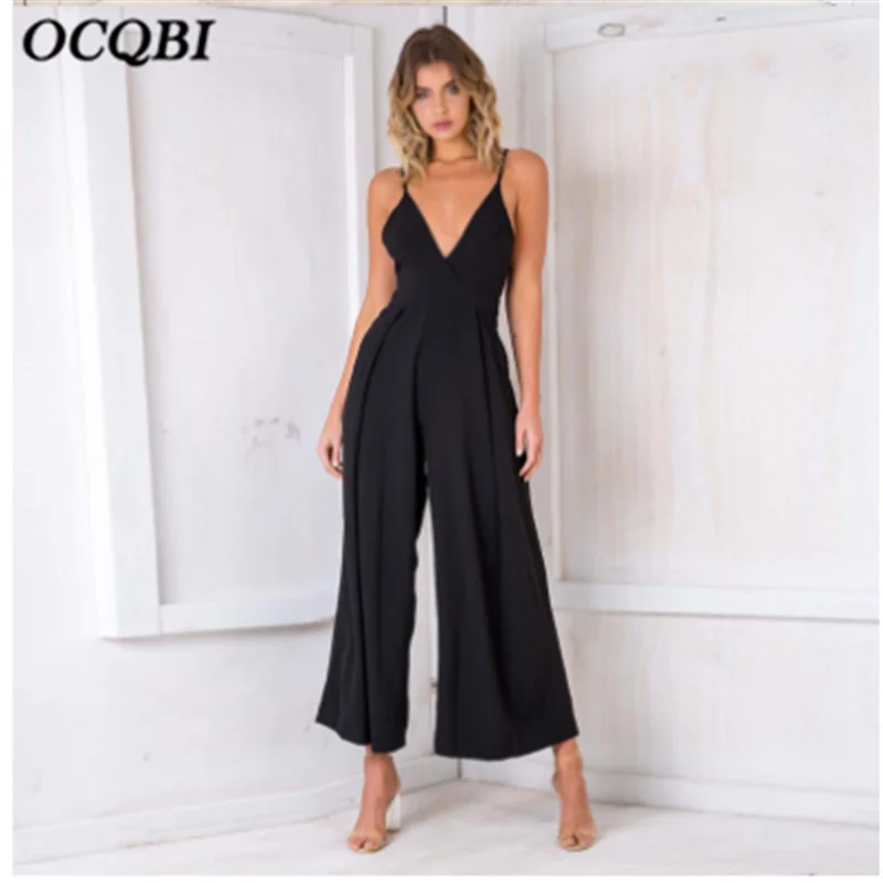 

Plus Size 2019 Long Bow Sexy Solid Women Summer Jumpsuits Orange Off Shoulder Fashion Jumpsuits