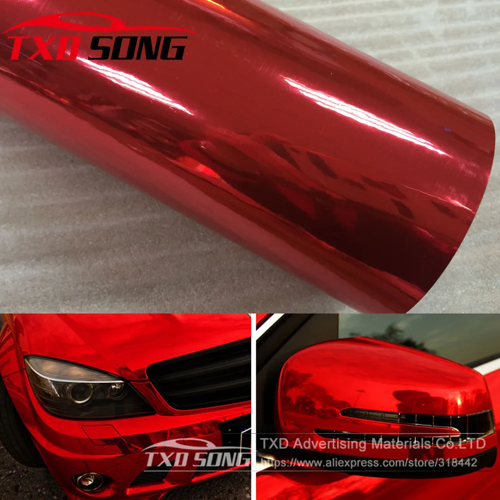 

The newest High stretchable Waterproof UV Protected red Chrome Mirror Vinyl Wrap Sheet Roll Film Car Sticker Decal Sheet