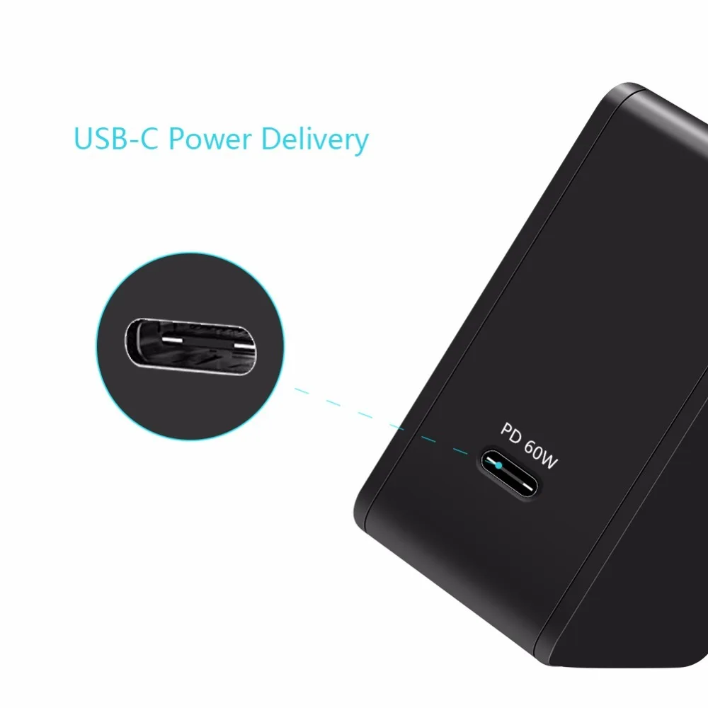 YOJOCK 60W USB C Wall PD зарядное устройство адаптер с доставкой питания для Apple MacBook/iPhone X Type