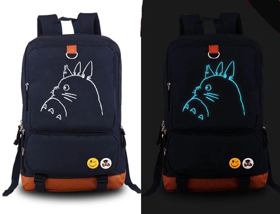 

Hot Japan Anime Miyazaki Hayao Totoro Cosplay Backpack Fashion Canvas Student Luminous Schoolbag Unisex Travel Bags