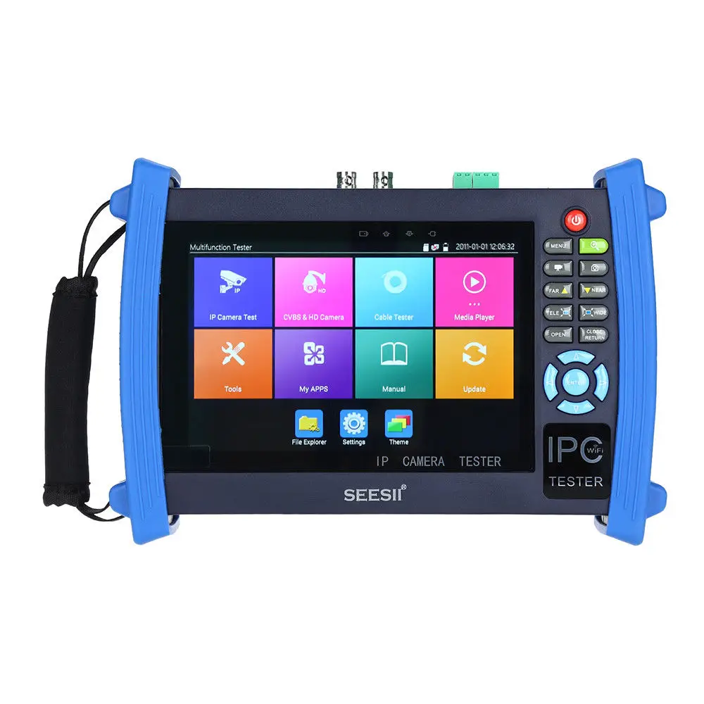 SEESII 8600PLUS 4K 7-дюймовый ЖК-монитор для тестирования камер IPC CCTV с разрешением 1920*1200, поддержкой CVBS, аналогового теста, сенсорного экрана, IP, HDMl, 8G WIFI, H.265 и управлением.