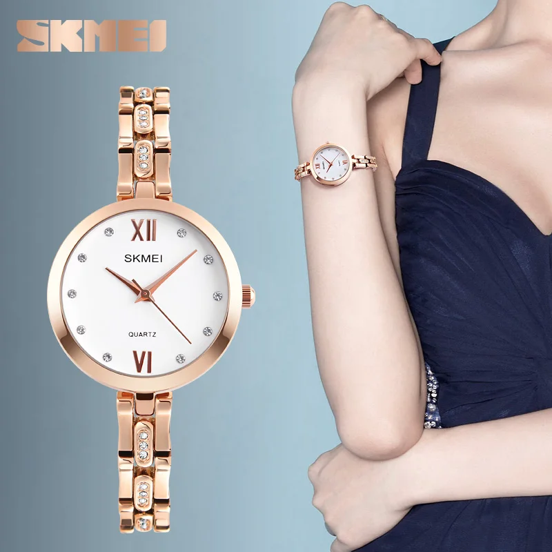 

SKMEI модные женские часы Mujer Relojes, роскошные стразы 30 м, водонепроницаемые кварцевые часы, наручные часы, Relogio Feminino