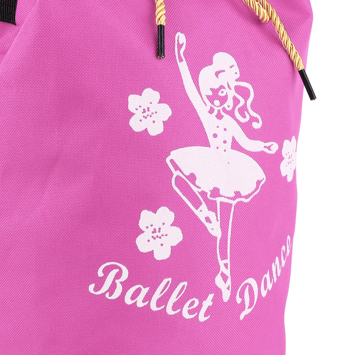 TiaoBug Cute Kids Fashion Drawstring Ballet Bag Backpack Girls Student School Backpack Dancer Print Rucksack for Gym Dance Class