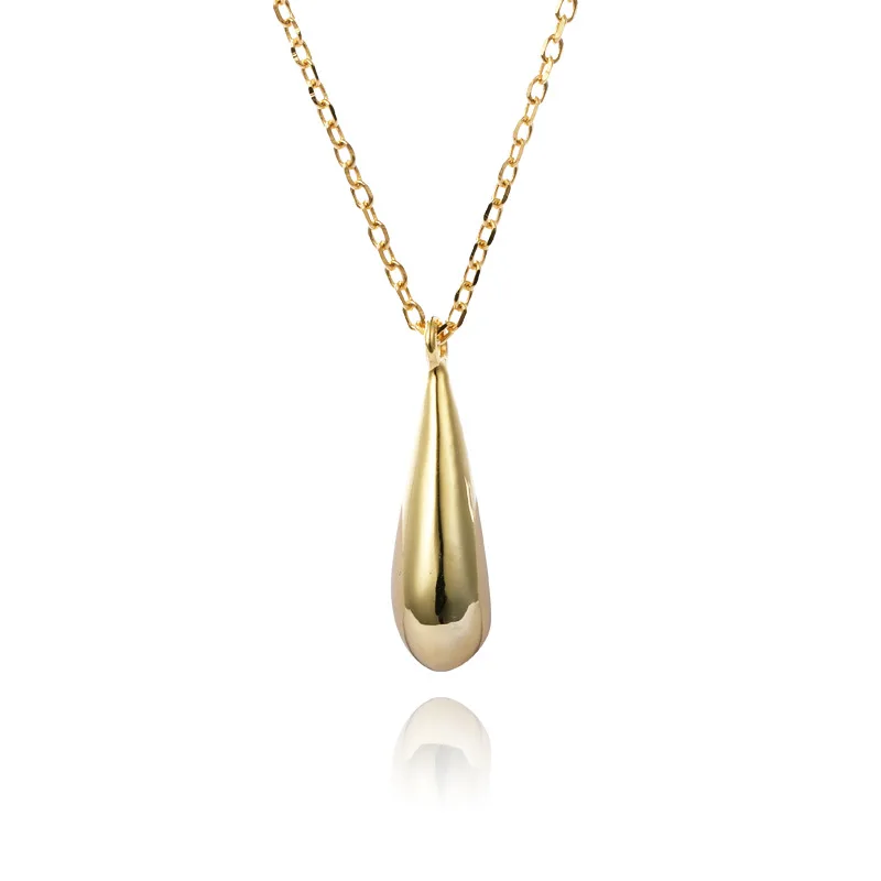 ABC S925 чистый серебряный doble media luna gota de agua воротник joyas Boho mini mujer novia regalo Золотое