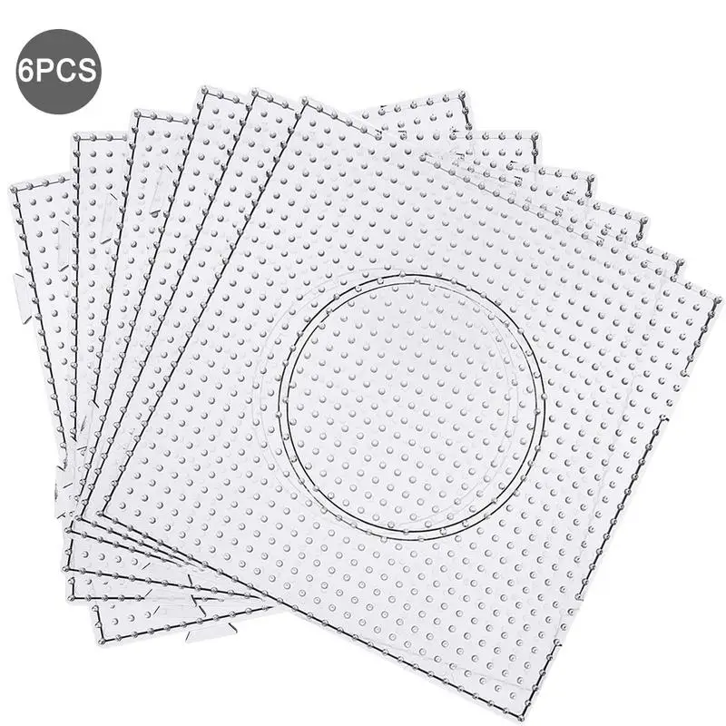6PCS 5 мм квадратный DIY Bean Board ручной работы Pegboard Прозрачный шаблон для детей волшебные бобы 3D доска для рисования детские игрушки - Цвет: 6PCS