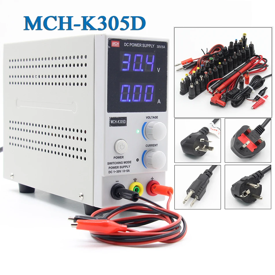 

MCH K305D 220V/110v Mini Switching Regulated Adjustable DC Power Supply SMPS Single Channel 30V 5A Variable