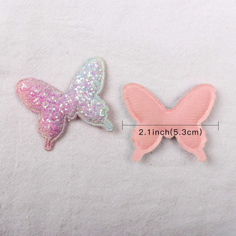 butterfly Cheer банты блестящие мягкие патчи Корона Дельфин/слон аппликации DIY Детская одежда заколки для волос орнамент аксессуары 10 шт - Цвет: butterfly
