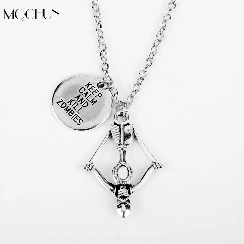 Ожерелье MQCHUN Ходячие мертвецы модель лука и стрелы колье с логотипом Keep Calm And Kill
