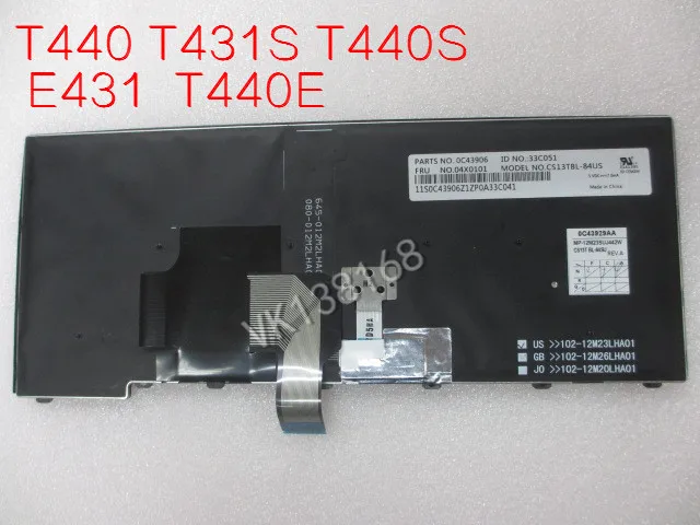 Новая клавиатура с подсветкой US макет для Lenovo Thinkpad 440 T450 T460 T431S T431 T440S FRU 04Y0824