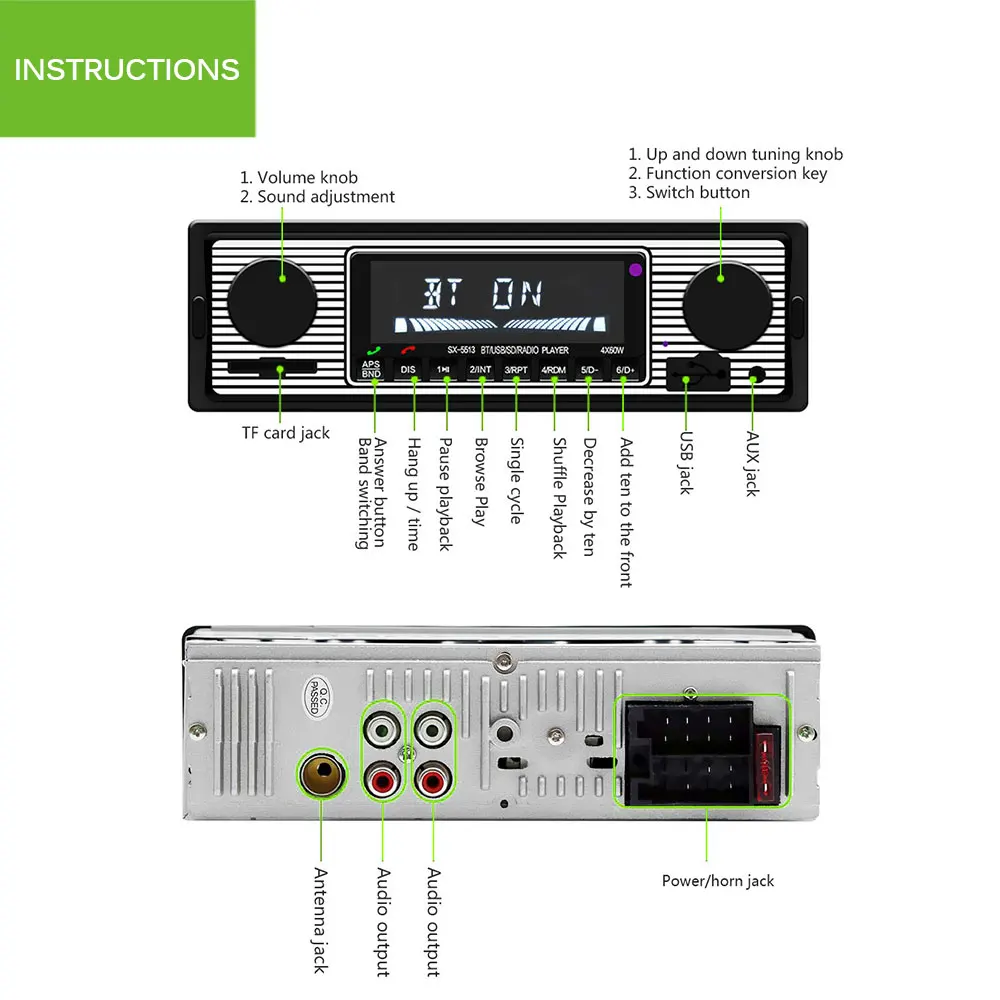 Автомобильный радиоприемник Onever 1 Din Bluetooth Aux SD USB MMC MP3|car radio player|car radiobluetooth car |
