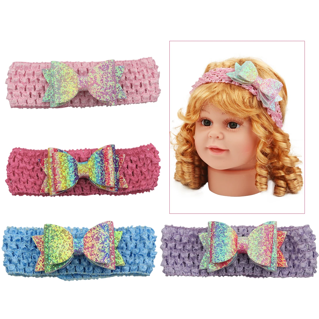 XIMA 1Piece 3inch Princess Hair Clip Girls Hairgrips Glitter Bows Headband for Party Hairband Children Accessories | Детская одежда и