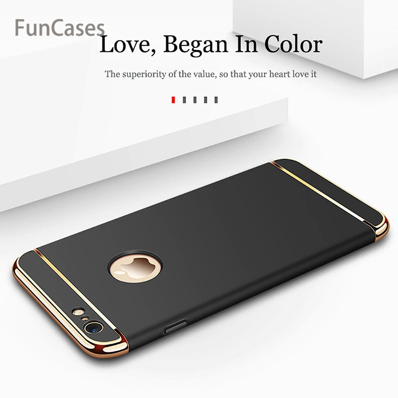 Роскошный Золотой Жесткий Чехол для iPhone 7 6 6s 5 5S SE X задняя крышка Xs Max XR Съемный 3 в 1 Fundas чехол для iPhone 8 7 6 6s Plus сумка