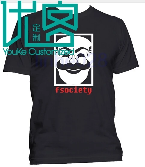 Модная футболка с надписью Mr Robot Fsociety компьютерная взлом Мужская хлопковая
