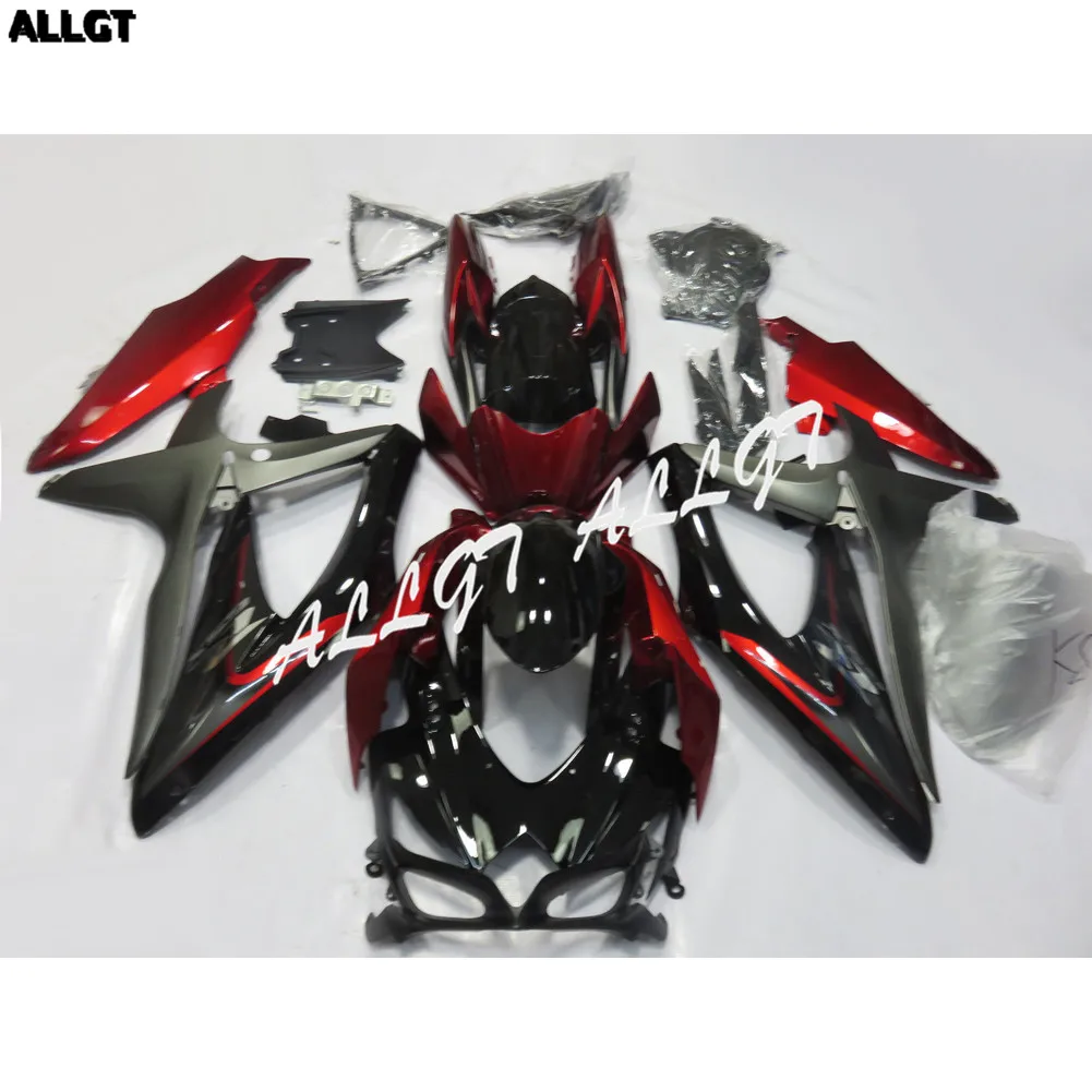 Окрашенный обтекатель для кузова красный черный ABS SUZUKI GSX-R 600/750 2008 2009 2010 |
