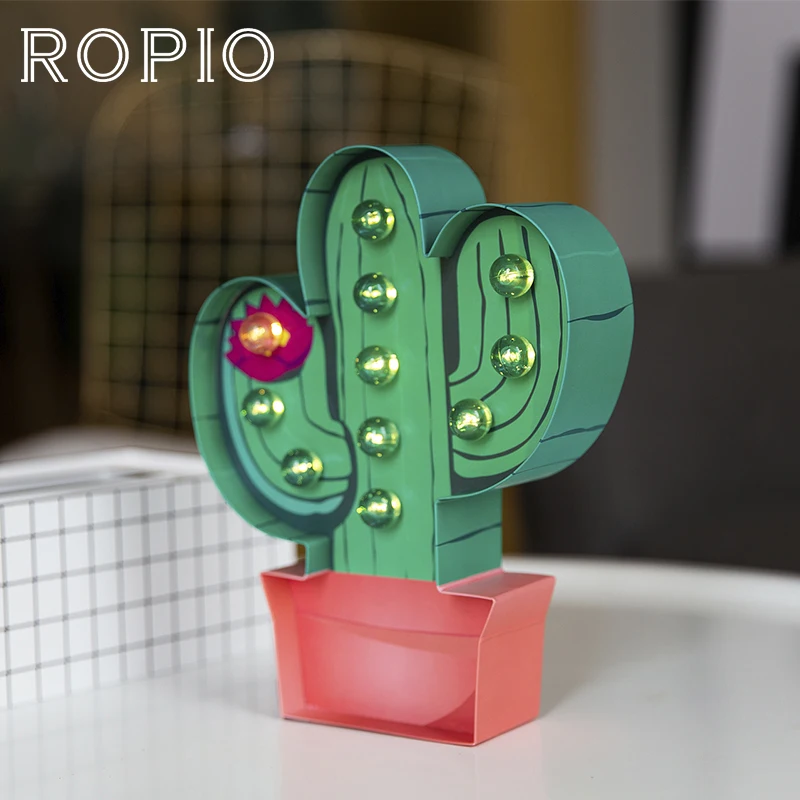 Светодиодный ночник ROPIO 3D в виде кактуса картонный шатер неосветильник