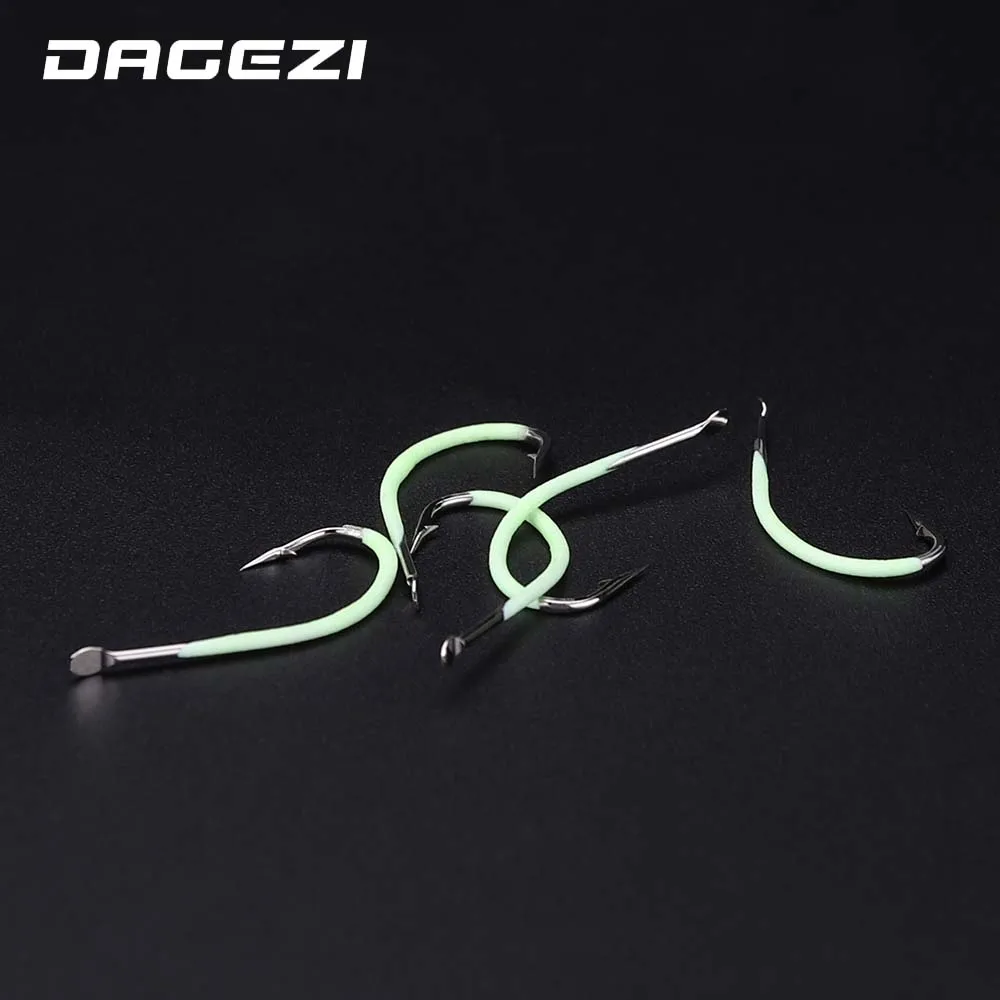 DAGEZI 10 шт./лот светящийся рыболовный крючок из высокоуглеродистой стали #9 #18