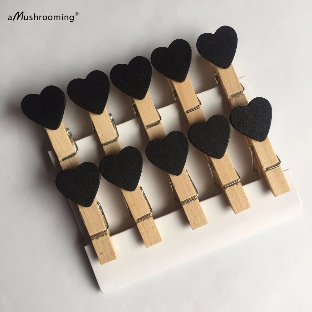 80 шт. дерево мультфильм черное сердце прекрасные канцелярские товары деревянные