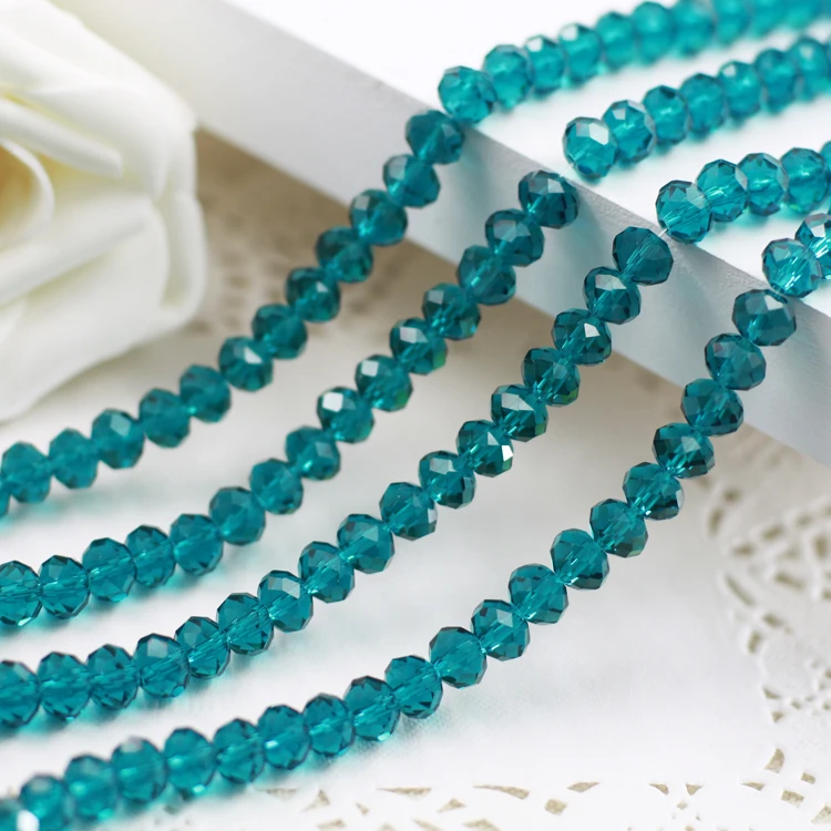 5040 # AAA Качество голубой циркон Цвет Прозрачное стекло Rondelle beads.2мм 3 мм 4 6 8 10 12