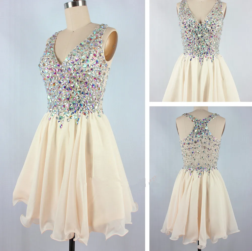 Трапециевидный спагетти ремни горный хрусталь без рукавов короткая пром платья /