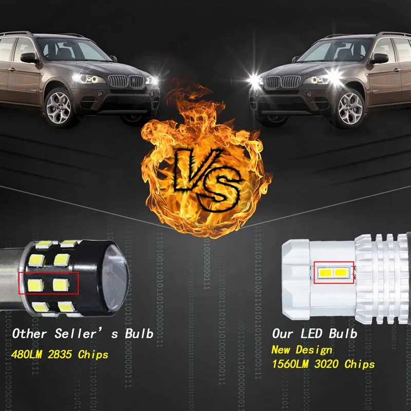 Katur 2 шт. 1156 BA15S P21W светодиодные лампы 12 SMD 3020 автомобильные Led DC 12V указатель