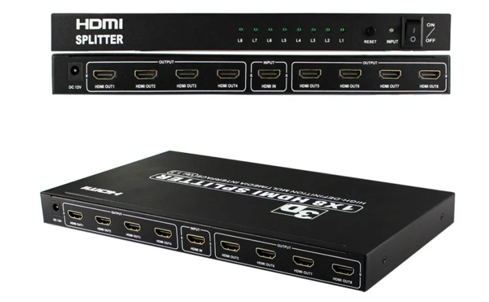 HDMI 1 4 версия разветвитель один на восемь 4K 1X8 8 в разветвитель|KVM-переключатели| |