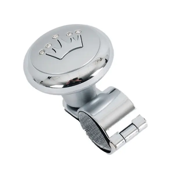 silver grey Корона шаблон металлическая пластиковая ручка рулевого колеса Спиннер ручка для авто грузовика - Цвет: silver grey