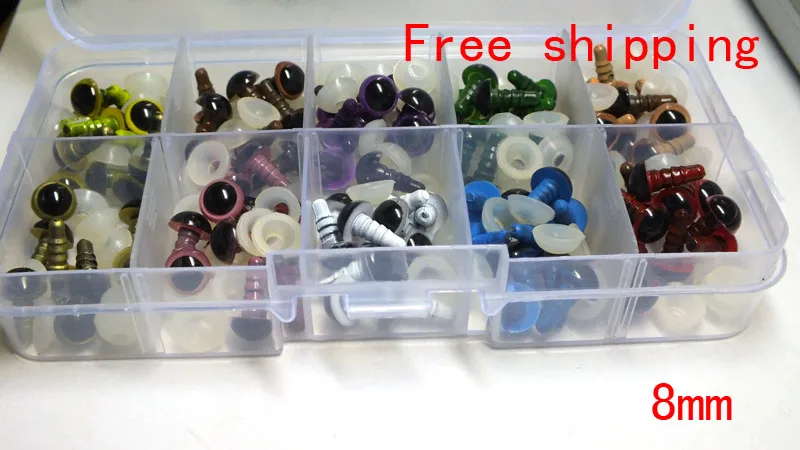 

Kit of 8mm Color Safety Eyes for crochet doll with box-totally 50 pairs