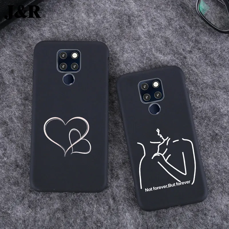 J & R чехол для телефона с сердечком Huawei Mate 20X Mate20X 20 X черный матовый Мягкий ТПУ