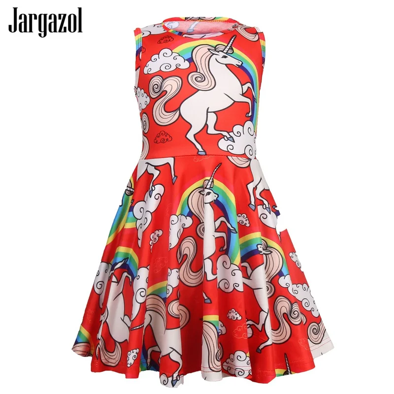 Toddler Girl Dresses Cartoon Dinosaur Printed Unicorn Party Tutu Dress for Girls Big Clothes Birthday Gift Princess | Детская одежда и