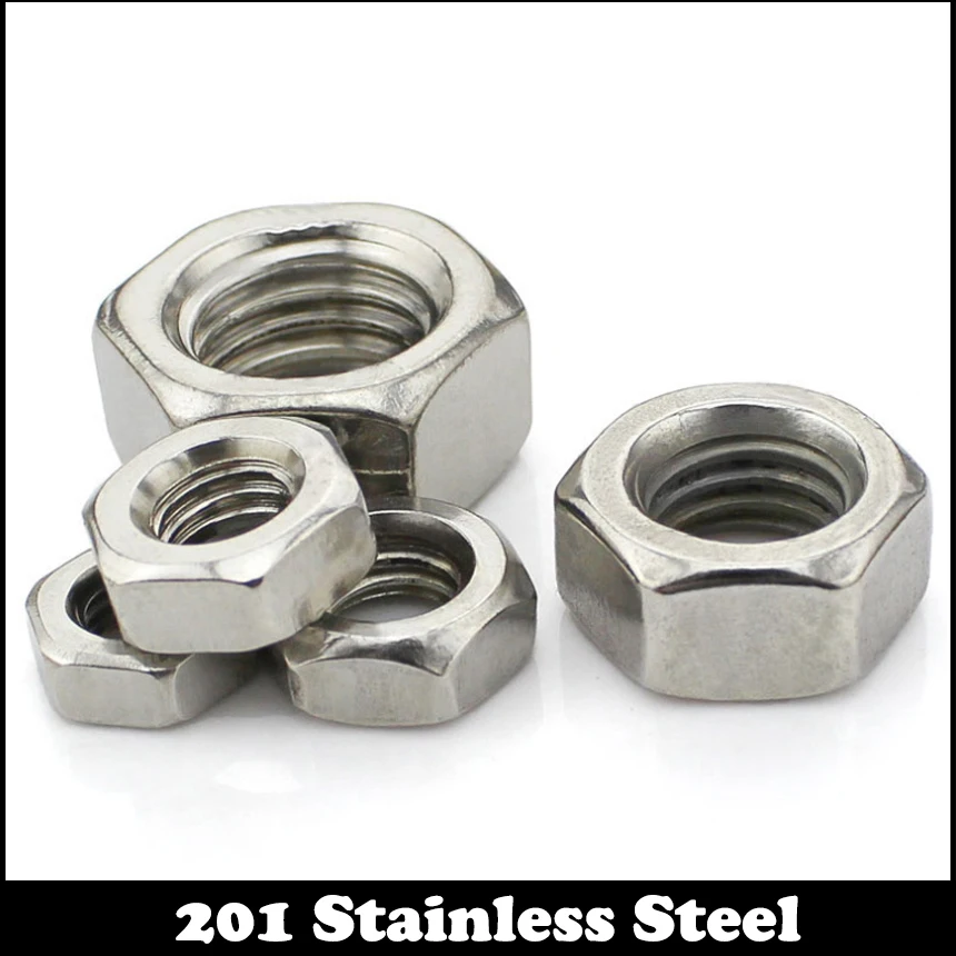 

M12 M14 M16 M18 M20 201 Stainless Steel 201SS Left-Handed Metric Left Way Hex Hexagon Nuts Reverse Thread Left Hand Nut