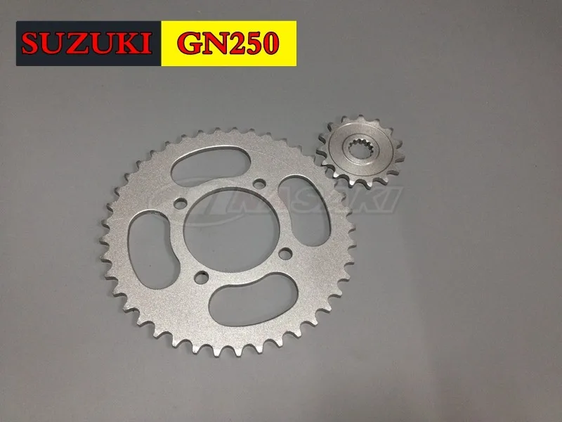 Бесплатная доставка аксессуары для мотоциклов Suzuki GN250 Размер gear 42T-15T трансмиссия